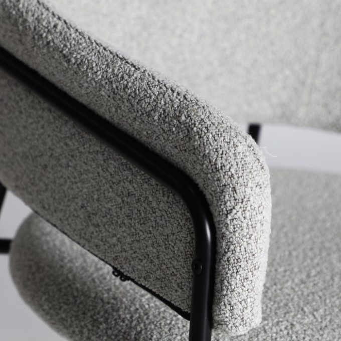 Set 2 Sillas Apoyabrazos Tapizado Gris Albany, Moderno (57x58x82 cm)