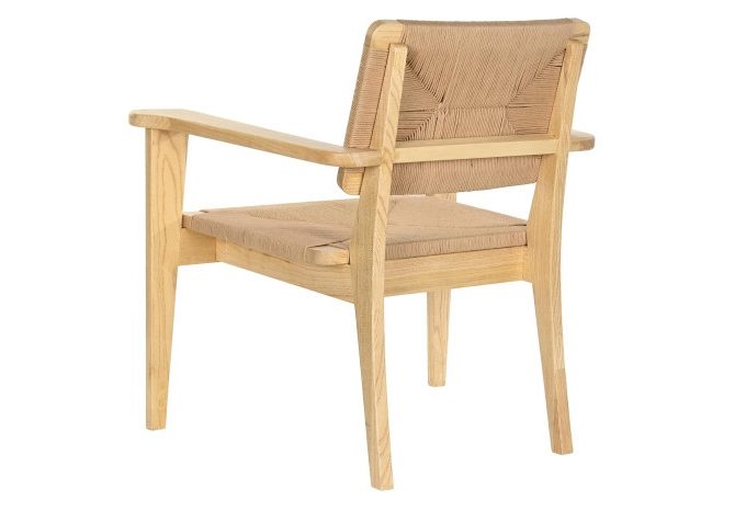 Set 2 Sillones Madera de Olmo y Fibras Naturales, Écija (83x62x84 cm)