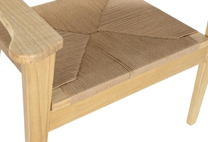 Set 2 Sillones Madera de Olmo y Fibras Naturales, Écija (83x62x84 cm)