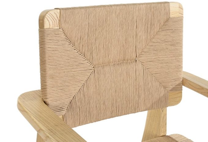 Set 2 Sillones Madera de Olmo y Fibras Naturales, Écija (83x62x84 cm)