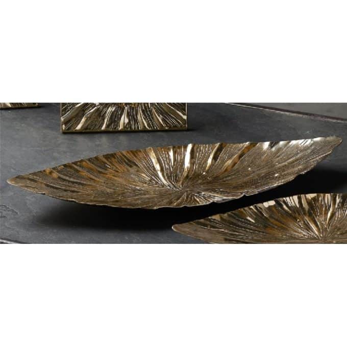 Centro Aluminio Grabado Oro Hoja Akan (50x20x5 cm)