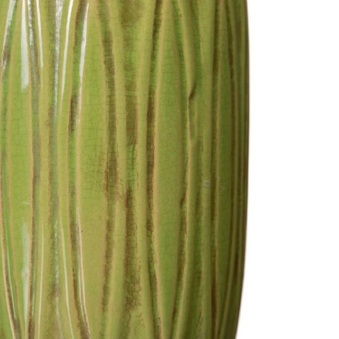 Jarrón Cerámica Esmaltada Verde Creta ( 16dx32 cm)