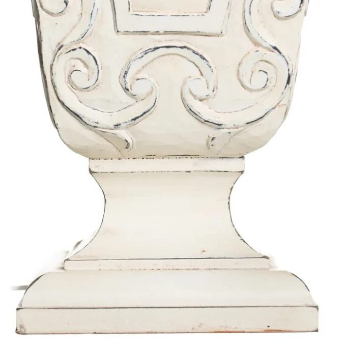 Lámpara Mesa Blanca Decapada Eloise, Shabby chic (35x45x64 cm)