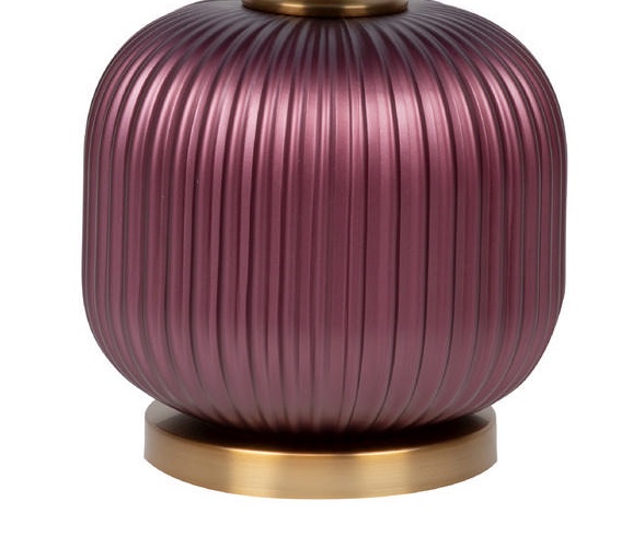 Lámpara Mesa Cristal Morada Azul Ágata, Art Decó (33dx50 cm)