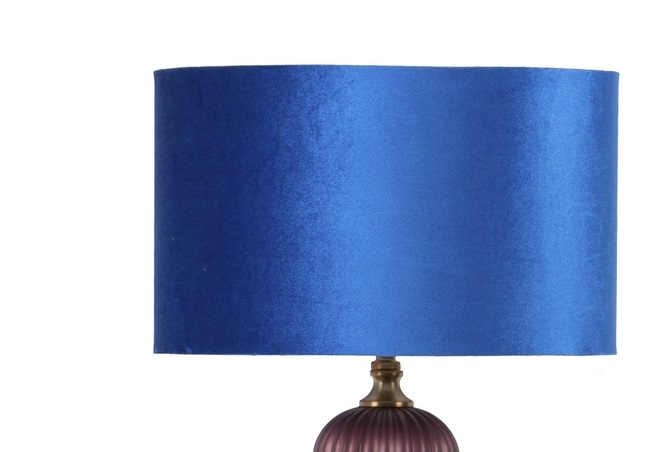 Lámpara Suelo Dorada Morada Azul Ágata, Art Decó (46dx174 cm)