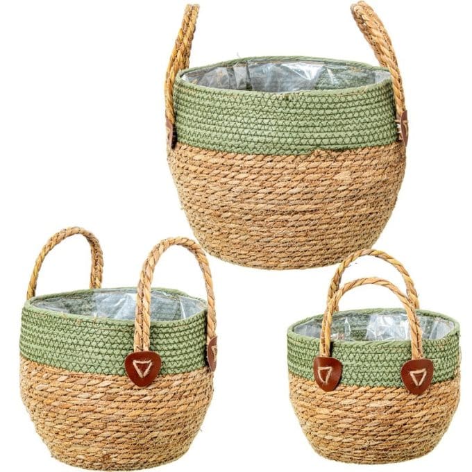 set-cestos-fibra-natural-trenzada-verde-marrón