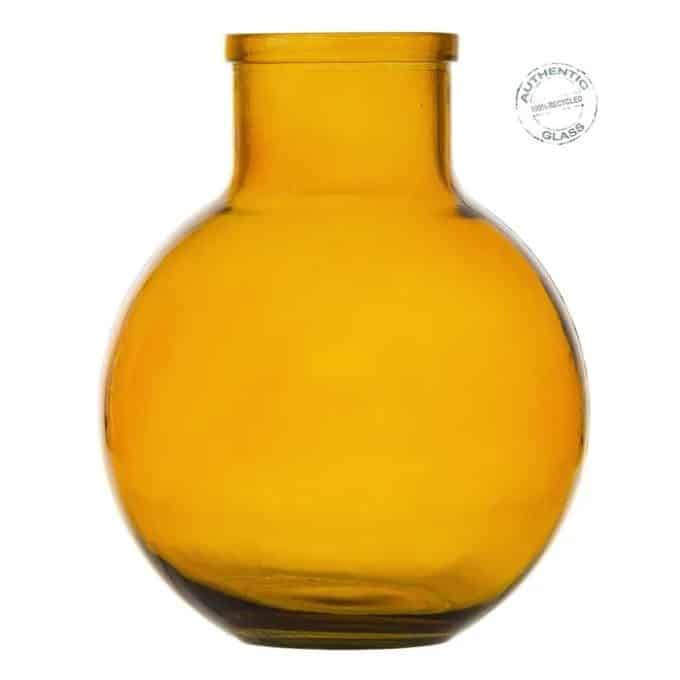 jarrón ámbar vidrio reciclado