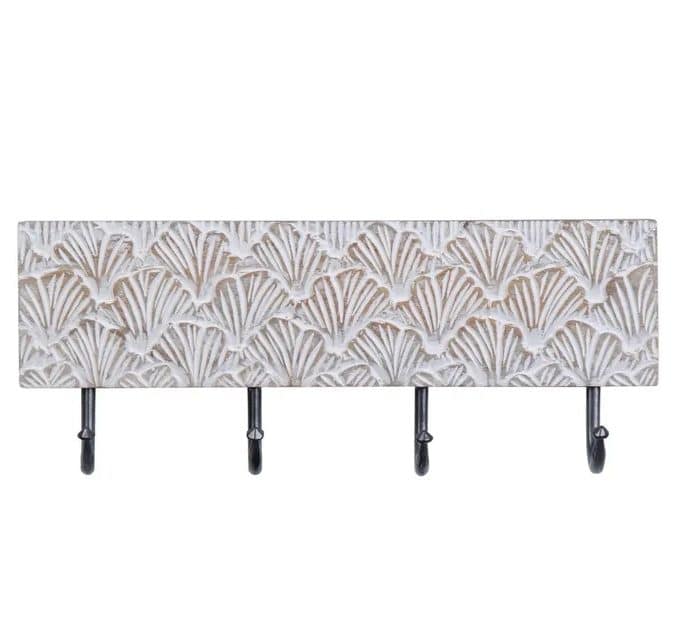 percha pared madera de mango tallado