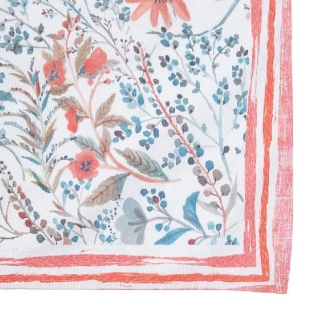 Mantel Antimanchas Flores Rosas y Azules Eva (140x240 cm)