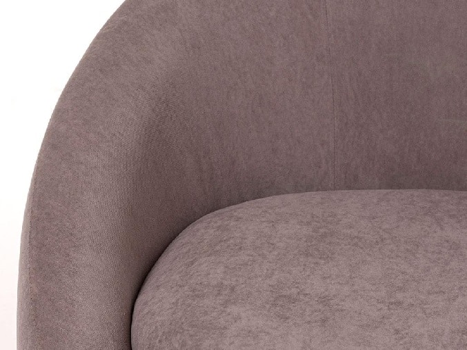 Sillón Redondo Giratorio Terciopelo Taupe, Contemporáneo (68x83x95 cm)