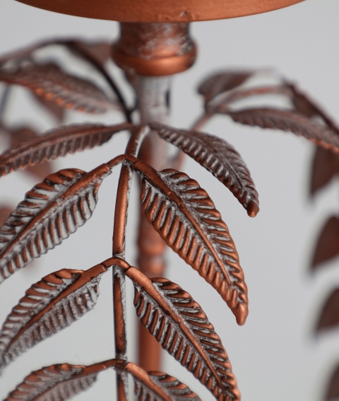 Candelabro Metal Dorado Hojas (16dx45 cm)