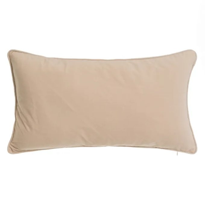 cojín rectangular en terciopelo beige