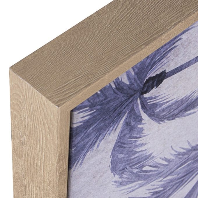 Cuadro Ramas de Palmera Azul y Morado (83x5x122 cm)
