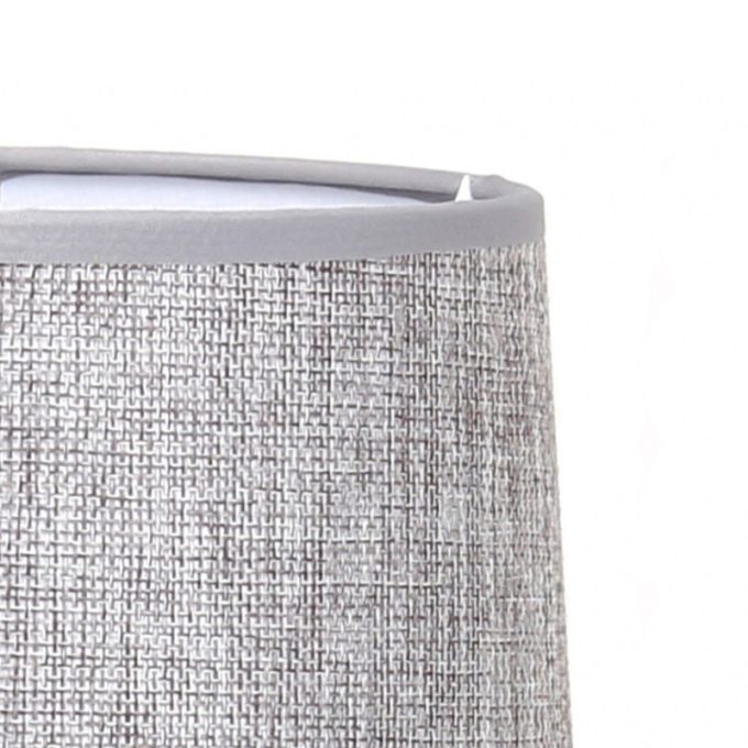 Lámpara Mesa Cerámica Lino Gris Etna, Rústica (17dx32cm)