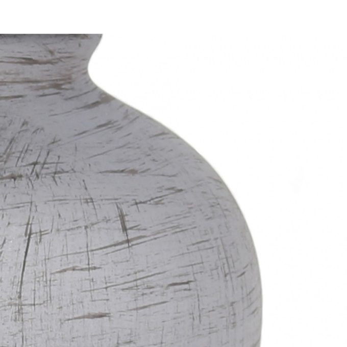 Lámpara Mesa Cerámica Lino Gris Etna, Rústica (17dx32cm)