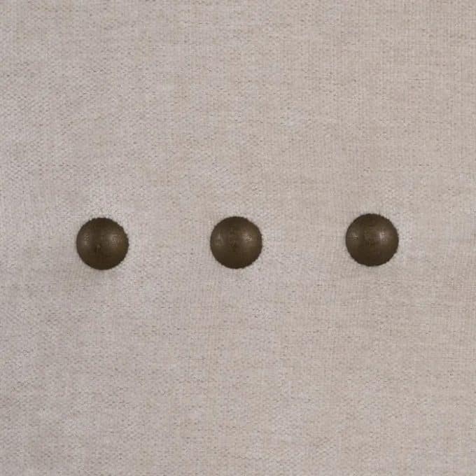 Cabecero Acolchado Tejido Crema Tachuelas, Clásico (165x7x125 cm)