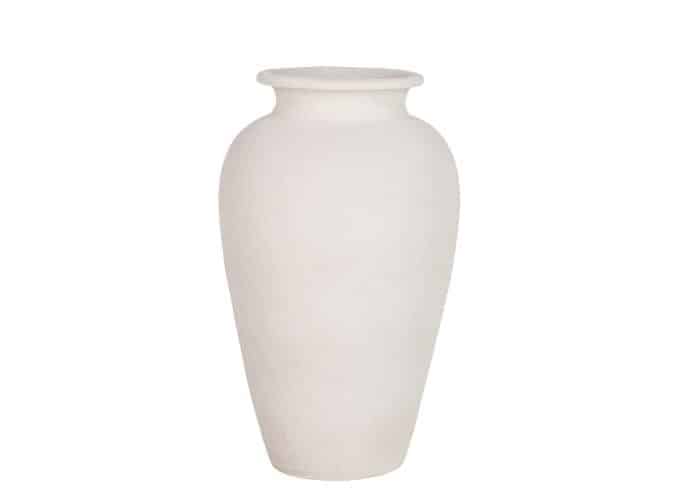 jarrón cerámica blanco alto rústico