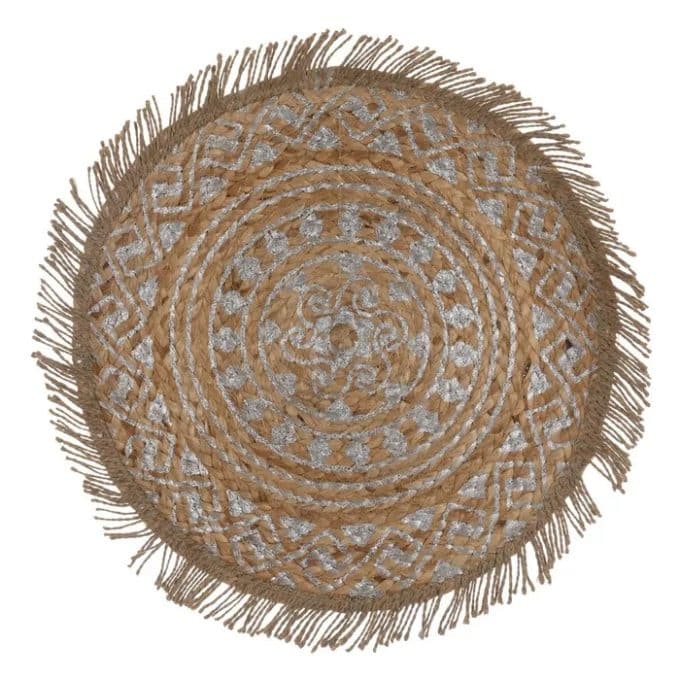 salvamantel yute natural trenzado impreso