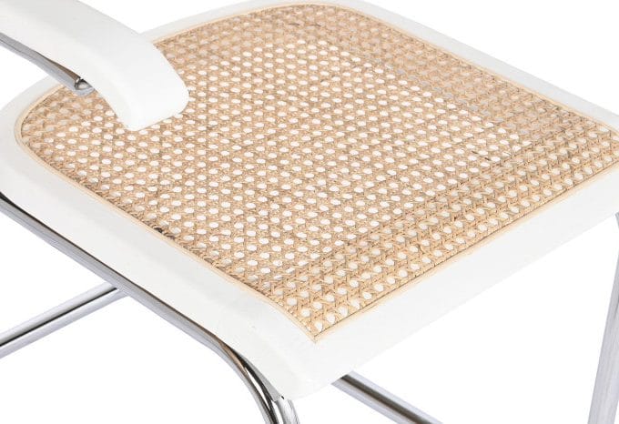Set 4 Sillas en Metal y Madera de Olmo Blanca Albany, Retro (66x62x79 cm)