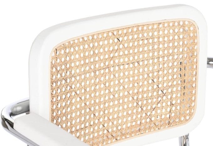 Set 4 Sillas en Metal y Madera de Olmo Blanca Albany, Retro (66x62x79 cm)