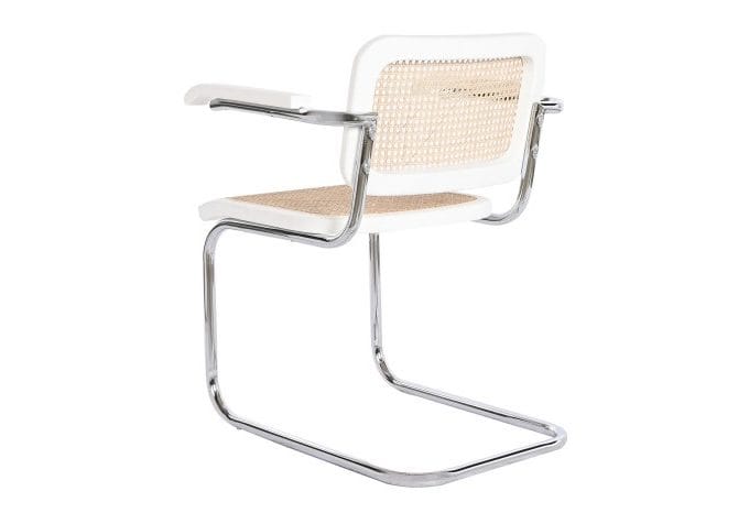 Set 4 Sillas en Metal y Madera de Olmo Blanca Albany, Retro (66x62x79 cm)