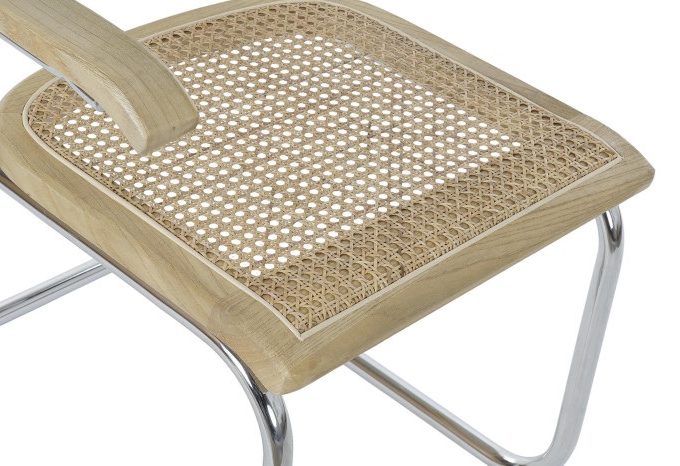 Set 4 Sillas en Metal y Madera de Olmo Natural Albany, Retro (66x62x79 cm)