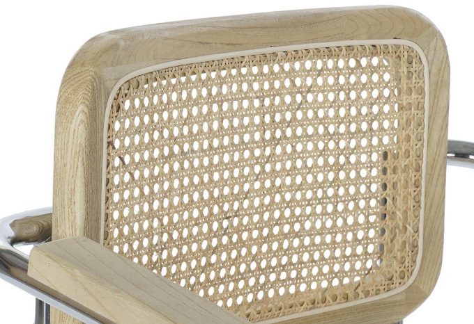 Set 4 Sillas en Metal y Madera de Olmo Natural Albany, Retro (66x62x79 cm)