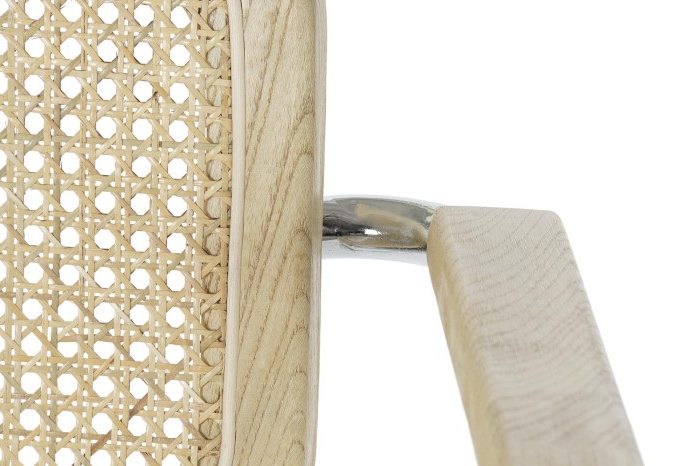 Set 4 Sillas en Metal y Madera de Olmo Natural Albany, Retro (66x62x79 cm)