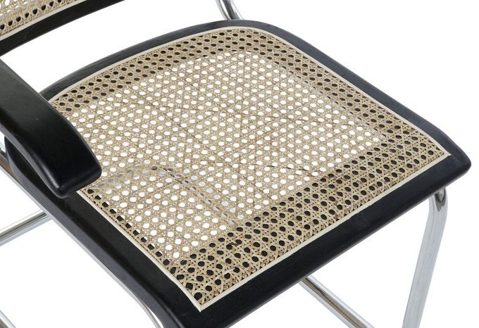 Set 4 Sillas en Metal y Madera de Olmo Negra Albany, Retro (66x62x79 cm)