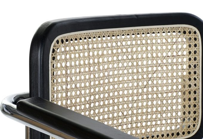 Set 4 Sillas en Metal y Madera de Olmo Negra Albany, Retro (66x62x79 cm)