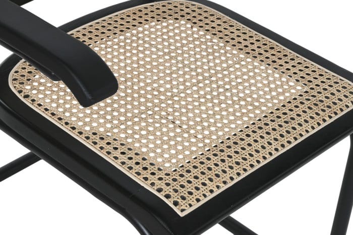 Set 4 Sillas en Metal y Madera deOlmo Negra Albany, Retro (46x46x82 cm) - Imagen 3