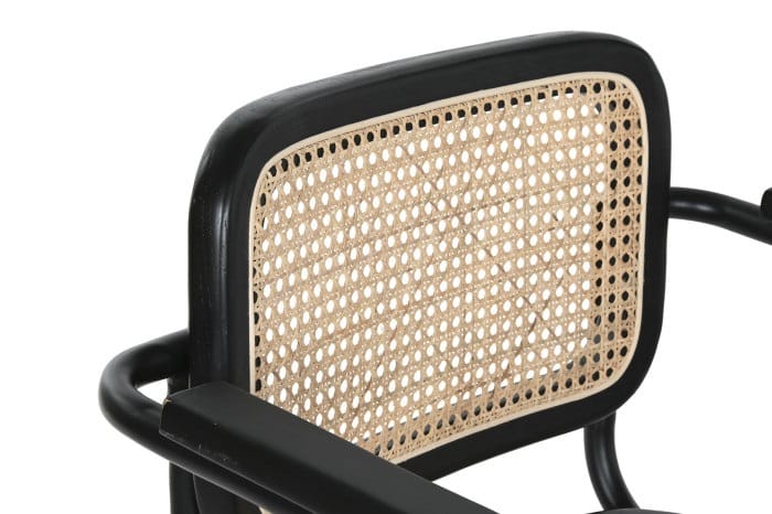 Set 4 Sillas en Metal y Madera deOlmo Negra Albany, Retro (46x46x82 cm) - Imagen 4