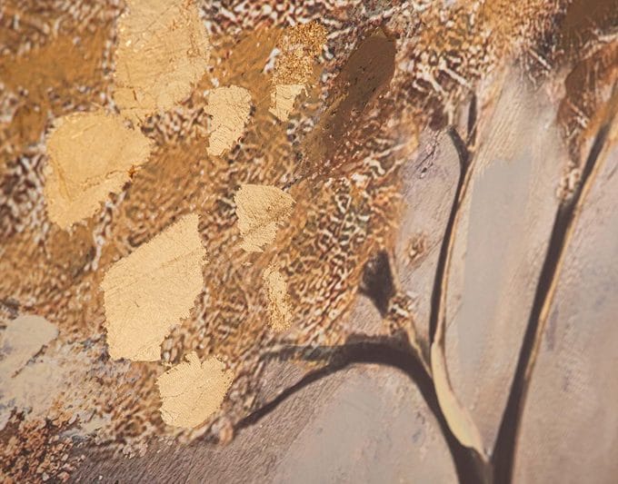 Cuadro Árbol Dorado Fondo Negro ( 120x4x80 cm)