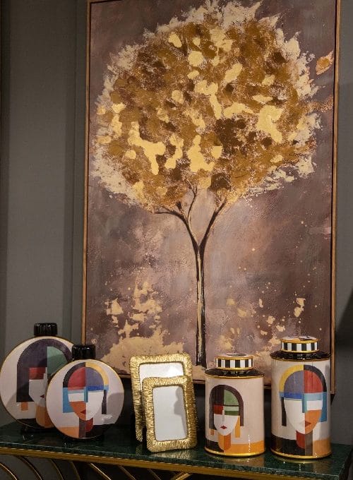 Cuadro Árbol Dorado Fondo Negro ( 120x4x80 cm)