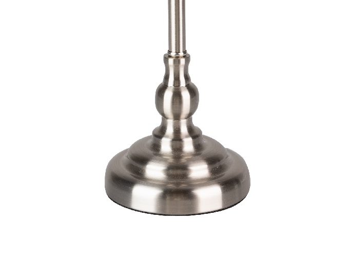 Lámpara Mesa Blanca Plata Eva, Clásica (23dx49 cm)