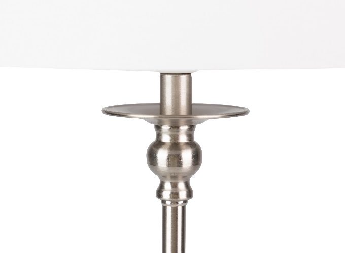 Lámpara Mesa Blanca Plata Eva, Clásica (23dx49 cm)