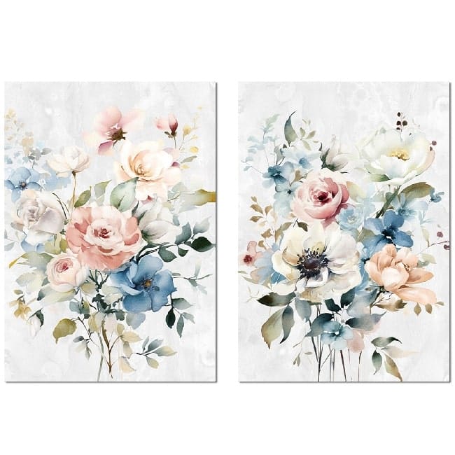 Óleo Ramo Flores Multicolor Técnica Mixta (70x3x100 cm) - Imagen 2