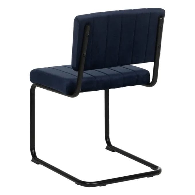 Set 4 Sillas en Terciopelo Azul Oscuro Tuscany, Retro (46x56x82 cm)