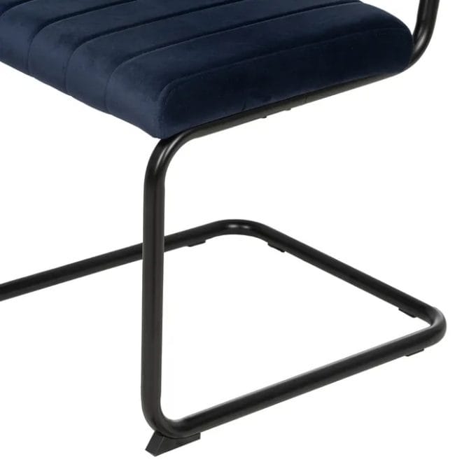 Set 4 Sillas en Terciopelo Azul Oscuro Tuscany, Retro (46x56x82 cm)