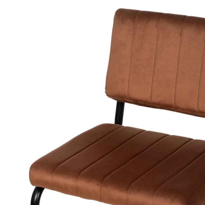 Set 4 Taburetes en Terciopelo Marrón Tuscany, Retro (44x50x115 cm)