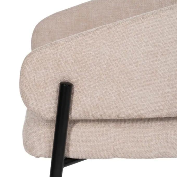 Set 2 Sillas Tapizadas en Tejido Beige Quebec (60x57x79 cm)