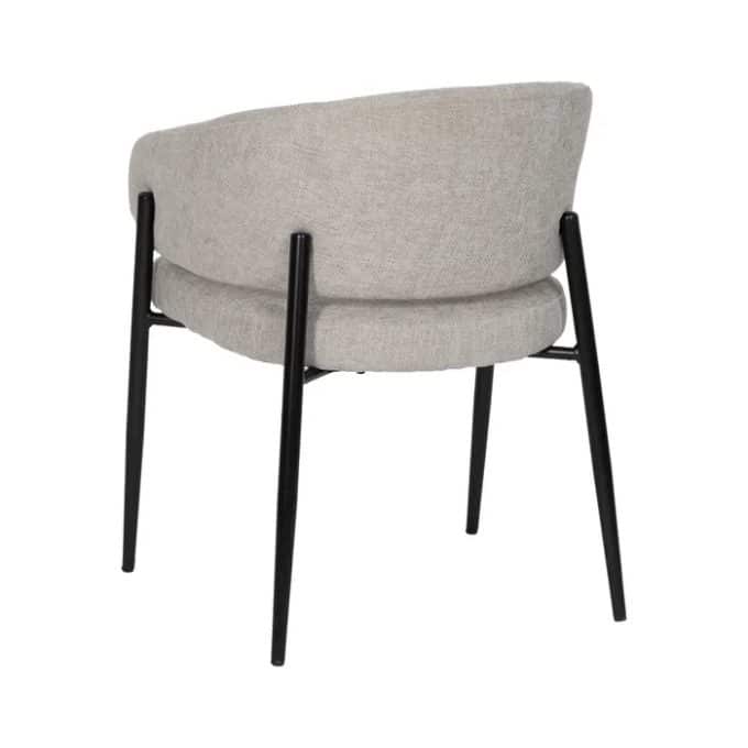 Set 2 Sillas Tapizadas en Tejido Gris Quebec (60x57x79 cm)
