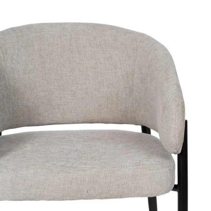Set 2 Sillas Tapizadas en Tejido Gris Quebec (60x57x79 cm)