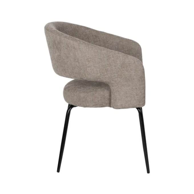 Set 2 Sillas Tapizadas en Tejido Taupe Vancuver (57x56x81cm)