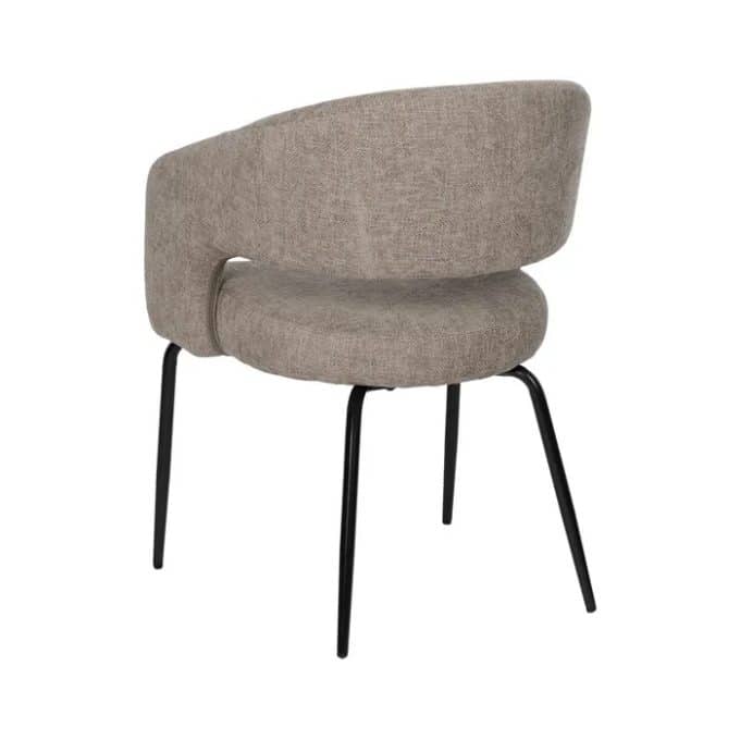 Set 2 Sillas Tapizadas en Tejido Taupe Vancuver (57x56x81cm)