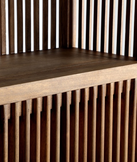 Armario Madera de Mango Listones Óder , Contemporáneo ( 108x36x130cm)