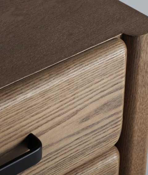 Mesita de Noche Madera Natural Elba, Contemporánea ( 50x37x60 cm)