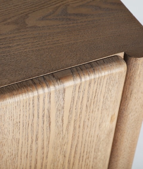 Mesita de Noche Madera Natural Elba, Contemporánea ( 50x37x60 cm)