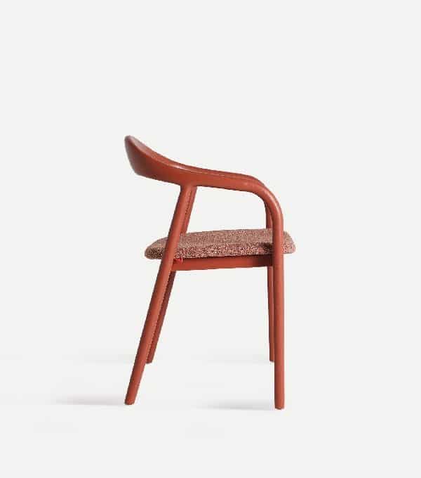 Set 2 Sillas Madera Fresno Terracota Mosa Contemporáneas (56x54x79cm)