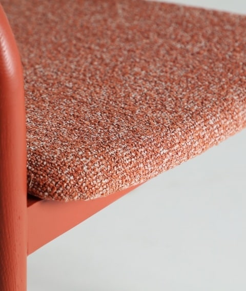 Set 2 Sillas Madera Fresno Terracota Mosa Contemporáneas (56x54x79cm)